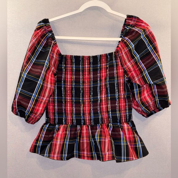 Draper James Tops - Draper James tartan plaid smocked top preppy southern classic chic holiday party